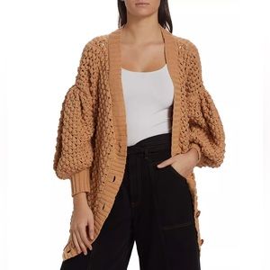 NWT - Farm Rio Dots Cotton Cardigan - Beige - Medium